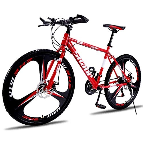 Mountain Bike : Oanzryybz Alta qualità 24 / 27 / 30 Pollici for Adulti Mountain Bike, Doppio Freno a Disco, Una Ruota, Maschio e Femmina Studente velocità della Bicicletta (Color : Red, Size : 30)