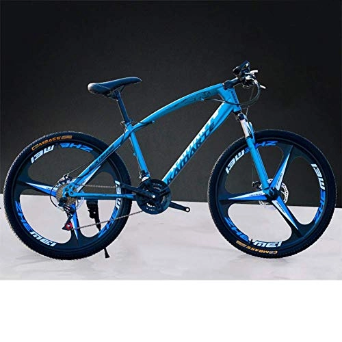 Mountain Bike : Oanzryybz Alta qualità 26-inch monoruota Mountain Bike, 7 / 21 / 24 / 27 Speed, Doppio Freno a Disco di Assorbimento di Scossa, Uomini, Donne, Studenti, Blu, 21