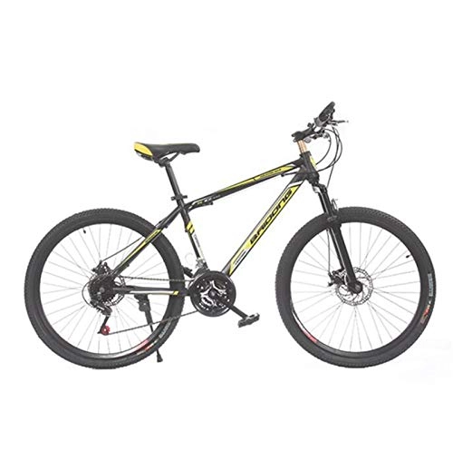 Mountain Bike : Outdoor Mountain Bike, 24 Pollici City Road Biciclette, 21 velocità, Doppio Freno A Disco, Il Tempo Libero Sport, Articoli da Regalo (Color : Black Yellow)