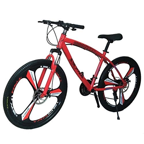 Mountain Bike : PHH Alta Acciaio al Carbonio Mountain Bike Ruota Integrato Freno a Disco Uomo Biciclette e variabile Donne di età velocità della Bicicletta Vari Colori (Color : Red, Size : 30 Files)