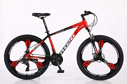 Mountain Bike : Phoenix - Telaio in alluminio per mountain bike, 21 velocità (SHIMANO), ruota da 26", colore: Rosso