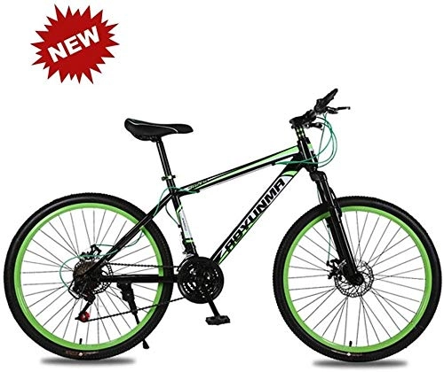 Mountain Bike : PLYY Mountain Bike for Adulti da 26 Pollici 21-velocità-Shock Absorbing Doppio Disco Freno Studente Bicicletta, Blu (Color : Green)