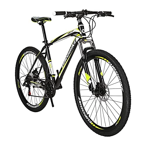 Mountain Bike : QQW Mountain Bike 21 Velocità a Doppio Disco a Disco per la Bicicletta da Sospensione Anteriore Maschile / Yellow