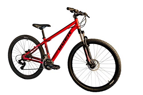 Mountain Bike : Quer Dusk 27, 5 Numero 2 27, 5", Alluminio, 21 velocità, Freno A Disco Meccanico, FORCHETTA (Red-Black, S17)