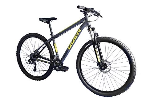 Mountain Bike : Quer Legend 29 Numero 1 29", Alluminio, 24 velocità, Freno A Disco Idraulico, FORCHETTA di Blocco (Antracita-Amarillo, M19)