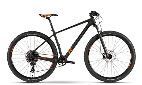 Mountain Bike : RAYMON Sevenray 2019 - Bicicletta Mountain Bike da 27, 5", in Carbonio, Colore: Nero / Arancione, 46cm