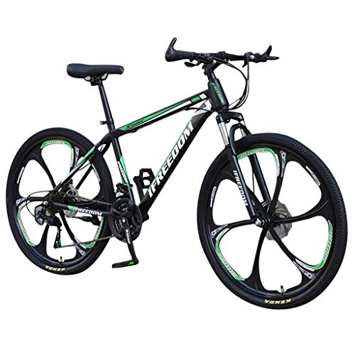 Mountain Bike : SEESEE.U - Mountain bike da 26 pollici, mountain bike per adulti e studenti, in acciaio ad alto tenore di carbonio, 21 velocità (pieghevole) Verde