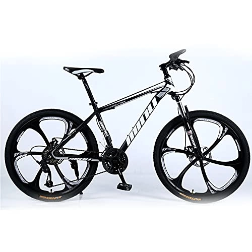 Mountain Bike : SHUI 26'' Mountain Bike per Adulti in Lega Magnesio-Alluminio MTB Bicicletta con Telaio 17'' Doppio Freno a Disco Forcella Ammortizzata Ciclismo Urban Commuter City Bicyc Black-24sp