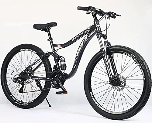 Mountain Bike : SHUI Mountain Bike, 24, 26, 27.5, 29in Hardtail Mountain Bike per Ragazzi, 21 velocità black-29-Inch