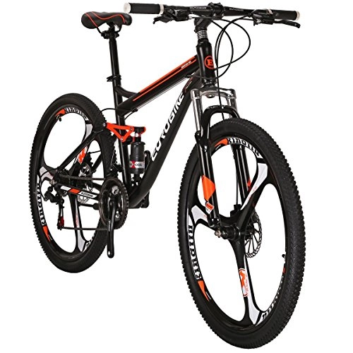 Mountain Bike : SL S7 Mountain Bike sospensione bici 27, 5 pollici mountain bike bicicletta 3 razze bici arancione (3 razze ruote)