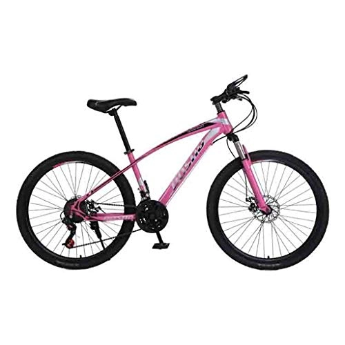 Mountain Bike : SOAR Mountain Bike Biciclette Mountain Bike for Adulti MTB Luce Strada Biciclette for Uomini e Donne 26in Ruote Regolabile 21 velocità Doppio Freno a Disco (Color : Pink, Size : 21 Speed)