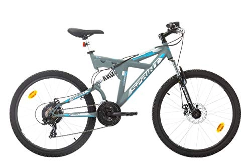 Mountain Bike : SPRINT Mountain Bike da Uomo con Telaio in Alluminio Born to Ride- 21 velocità - Shimano - Doppio Freno a Disco - Maniglie a grilletto Microshift