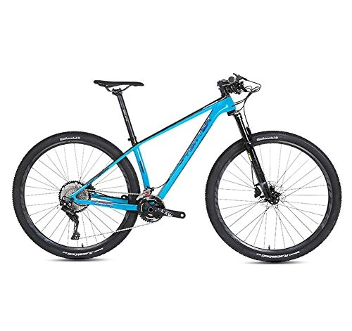 Mountain Bike : STRIKERpro Mountain Bike Series con 27, 5 / 29-Pollice Ruote, Fibra di Carbonio Telaio e Freni a Disco, Grande per Trail (Azzurro), 22speed, 29×19