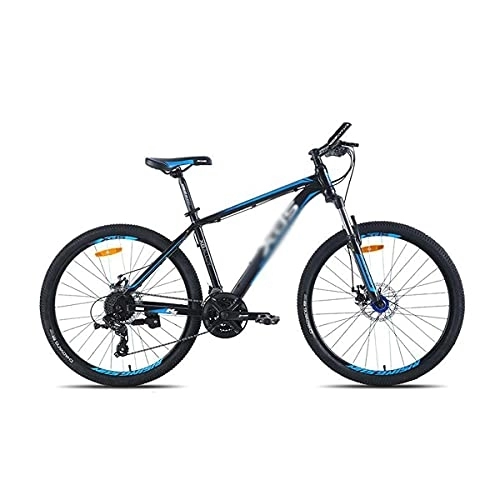 Mountain Bike : Telaio per mountain bike a 24 velocità con doppia sospensione per adulti, telaio in lega di alluminio, ruota da 26 pollici / nero rosso (nero blu)