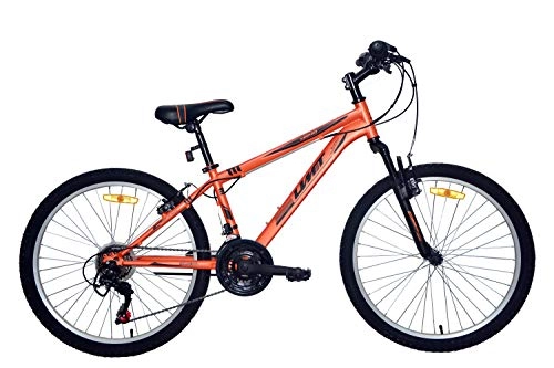 Mountain Bike : Umit - Bicicletta da 24 pollici, XR-240 arancione, da 9 anni, con cambio Shimano e sospensione anteriore, unisex, per bambini