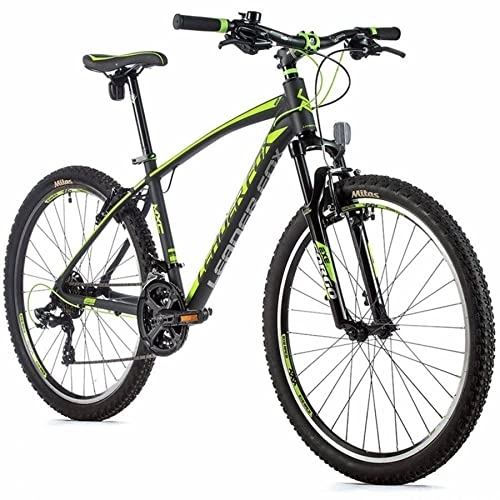 Mountain Bike : Velo - Muscolare MTB 26 Leader Fox mxc 2022 da uomo, 8 V, telaio da 14", colore: Grigio opaco / Verde