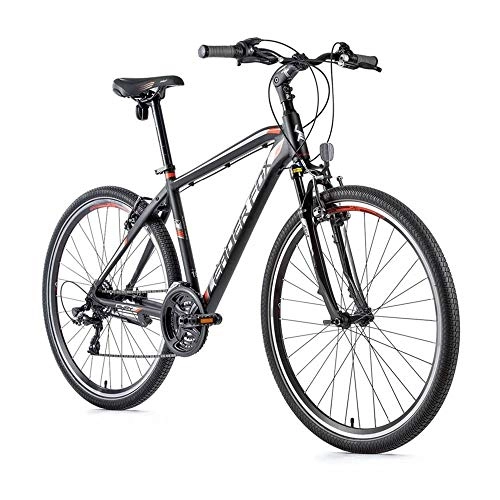 Mountain Bike : Velo Muscolare VTC 28 - Leader Fox Away 2021, da uomo, 7 V, telaio da 20, 5 pollici, taglia da adulto da 183 a 190 cm, colore: Nero opaco