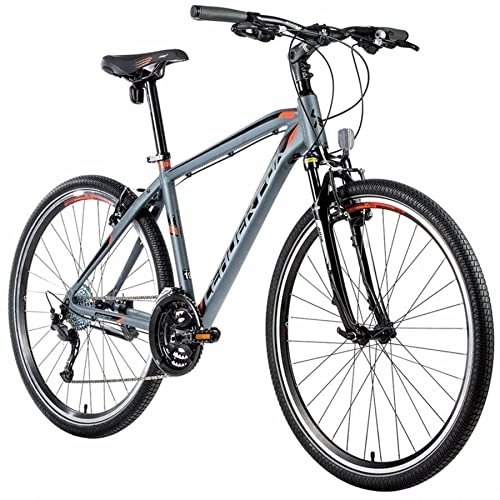 Mountain Bike : Velo Muscolare VTC 28 - Leader Fox Daft 2021, da uomo, 8 V, telaio da 17, 5 pollici, taglia da adulto da 165 a 173 cm, colore: grigio opaco