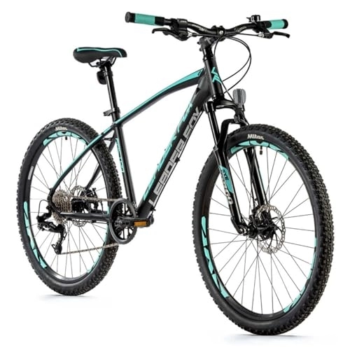 Mountain Bike : Velo Muscular Mountain Bike 26 Leader Fox Factor 2023 Nero Opaco-Verde Chiaro 8 V Telaio in alluminio 20 Pollici (Taglia Adulto 180-188 cm)