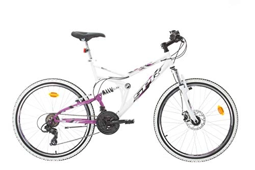 Mountain Bike : VTT Mountain Bike 26" Ammortizzata da Donna con Freno a Disco Anteriore, 21 velocità, sterzo Stereo, Shimano TX35
