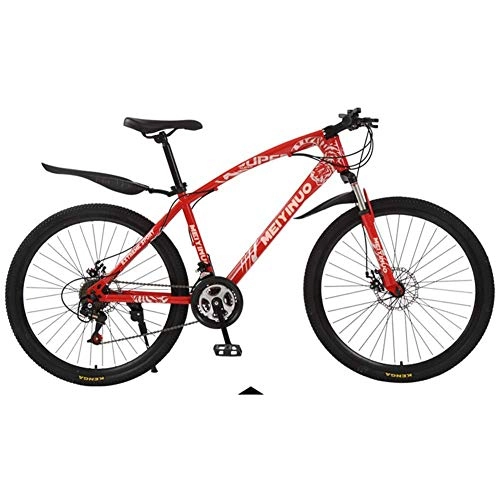 Mountain Bike : VVBGTS Pieghevole Mountainbike 26-inch 21 / 24 / 27 velocità Mountain Bike, Nero, Rosso (Colore: Rosso, Dimensione: 24) (Color : Red, Size : 27)