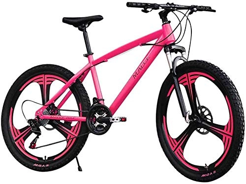 Mountain Bike : Wangwang454 Carbon-Rich Steel Strong 26 inch Mountain Bike Fully Suitable from 150 cm-185cm Disc Brake Front And Rear Full Suspension Boys-Men Bike with Front And Rear Fender-Pink