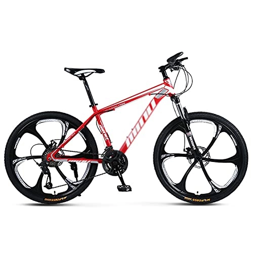 Mountain Bike : WANYE 26" Mountain Bike in Alluminio per Adulti E Adolescenti, Freni a Doppio Disco 21 / 24 / 27 / 30 velocità, Peso Leggero, 3 / 6 / 10 Raggi, Colori Multipli red-30speed