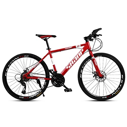 Mountain Bike : WANYE Mountain Bike, Mountain Bike High Timber per Giovani / Adulti 26 Pollici, MTB Professionale 21 / 24 / 27 / 30 velocità, Leggera, Colori Multipli red-30speed