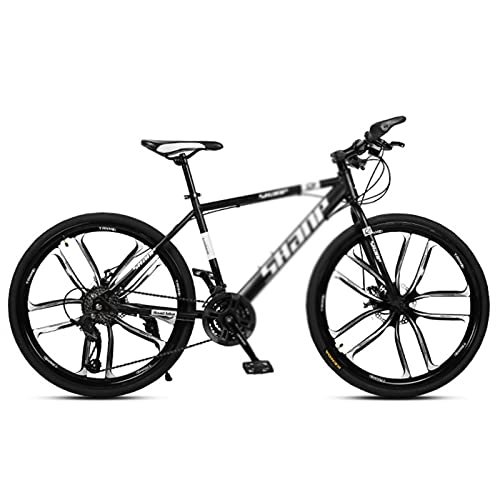 Mountain Bike : WANYE Mountain Bike per Adulti 26'' Bicicletta, Biciclette Biammortizzate - MTB, Professionali 21 / 24 / 27 / 30-Velocità, Vari Colori Black-27speed