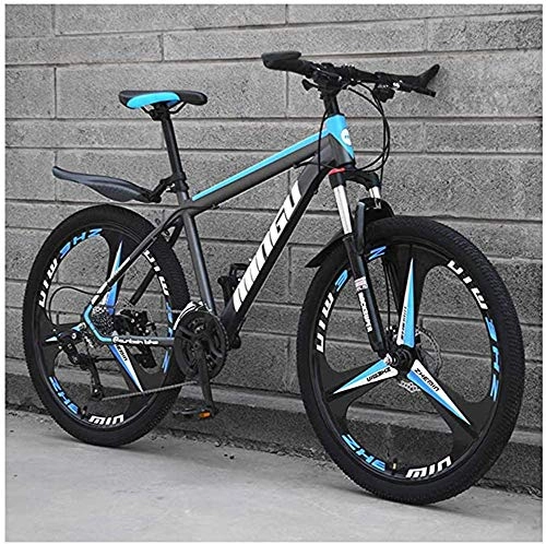 Mountain Bike : WFGZQ Mountain Bike da uomo Hardtail, mountain bike in acciaio al carbonio con sospensione anteriore regolabile, per ciclismo all'aperto 21 velocità.