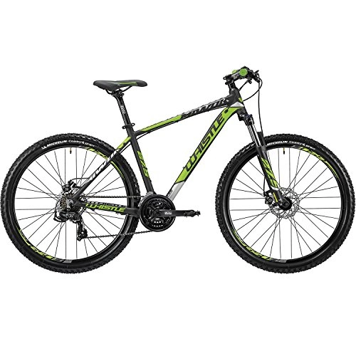 Mountain Bike : WHISTLE Bici Miwok 1835 27.5" 7-velocità Taglia 41 Nero / Verde 2018 (MTB Ammortizzate) / Bike Miwok 1835 27.5" 7-Speed Size 41 Black / Green 2018 (MTB Front Suspension)