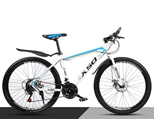 Mountain Bike : WJSW Bicicletta da 26 Pollici per Mountain Bike Fuoristrada, Biciclette da Uomo per Il Tempo Libero per Il Tempo Libero (Colore: Bianco Blu, Dimensioni: 21 velocità)