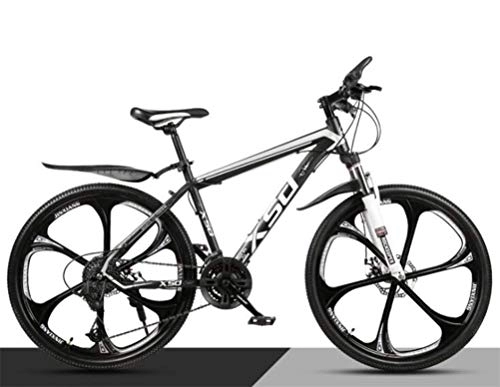 Mountain Bike : WJSW Mountain Bike da 26 Pollici per Bici da Strada da Città per Adulti, Bici da Città per pendolari (Colore: Bianco Nero, Dimensioni: 30 velocità)