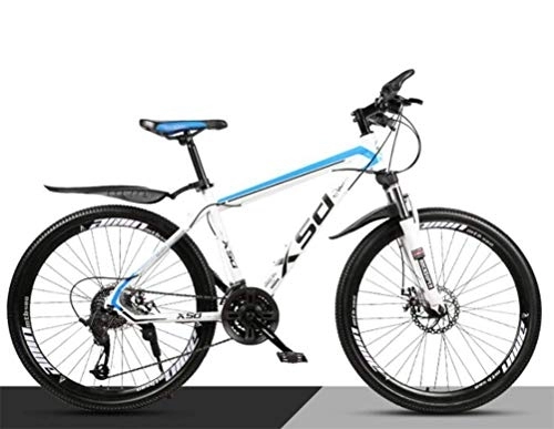 Mountain Bike : WJSW Mountain Bike da smorzamento di Guida, Bicicletta per Città a velocità variabile Fuoristrada da 26 Pollici per Adulti (Colore: Bianco Blu, Dimensioni: 21 velocità)