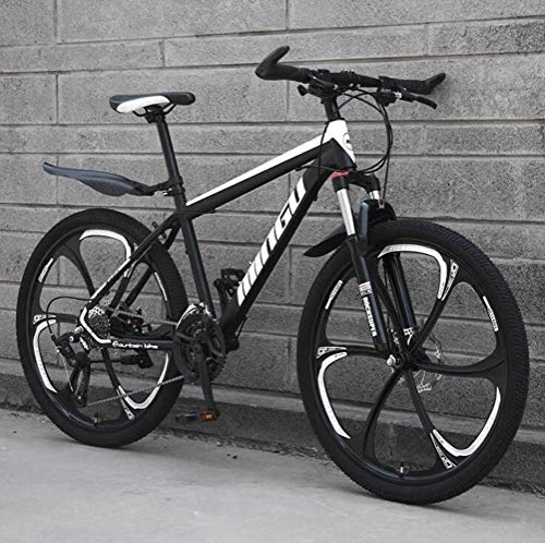 Mountain Bike : WJSW Mountain Bike per Adulti - Bicicletta Fuoristrada a velocità variabile MTB City Road (Colore: Bianco Nero, Dimensioni: 30 velocità)