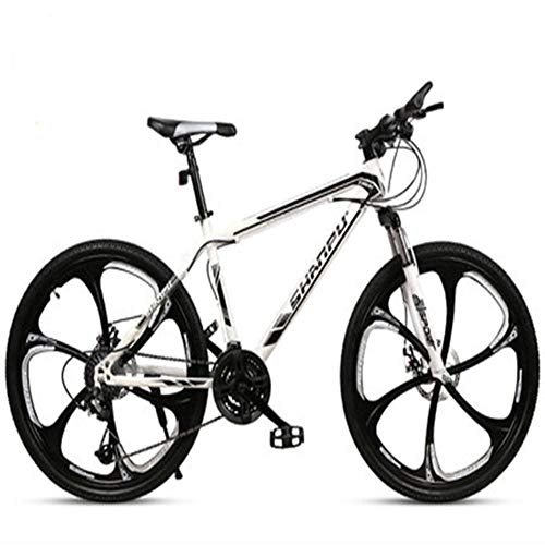 Mountain Bike : WND Cross-Country Mountain Bicycle  Speed Six-Blade Wheel Ultra-Light Shock Absorption for Men And Women, 6 BW White Black, 30 Speed Top Fitting
