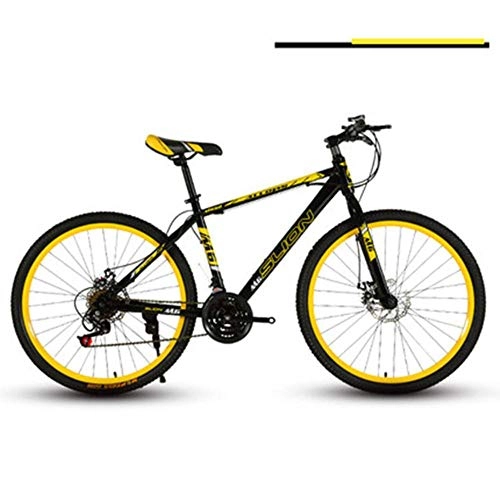 Mountain Bike : WND Mountain Bike Male  Variable Speed Integral Wheel Double Disc Brake Racing Cross Country Bicycle, Black And Yellow, 26(160-185 cm)