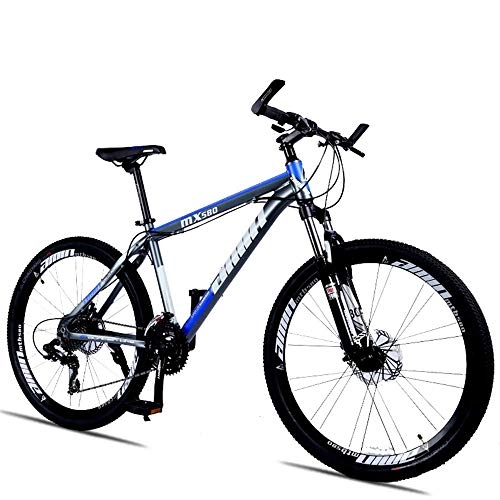 Mountain Bike : WSJ mountain bike in lega di alluminio 26 pollici 27 velocità off-road adulto velocità mountain bike uomo e donna, bicicletta blu, Blu