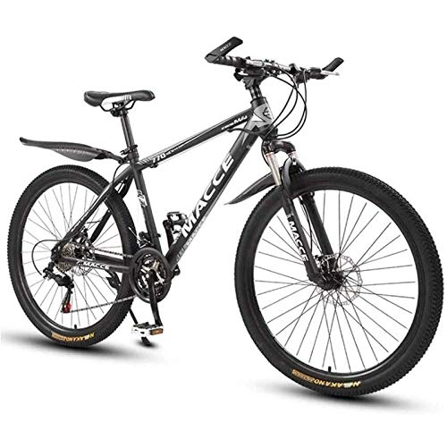 Mountain Bike : WXXMZY Mountain Bike, Mountain Bike da 26 Pollici per Adulti da Uomo E da Donna, Telaio in Acciaio al Carbonio Leggero (Color : Black, Size : 24 Speed)