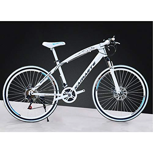 Mountain Bike : XNEQ 26-inch Adulti Mountain Bike, 21 / 24 / 27 velocità, velocità ciclistica Biciclette variabile, Studente Regalo Biciclette, Unisex, Bianca, 21