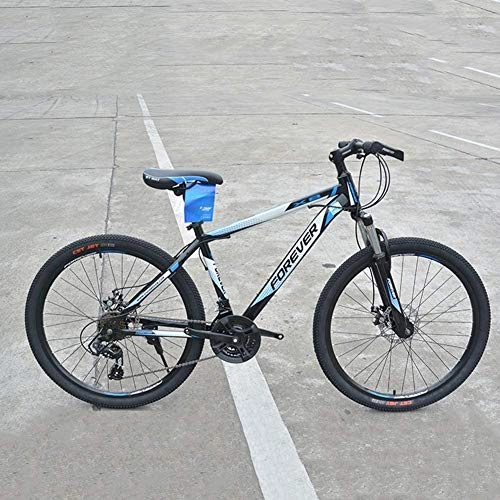 Mountain Bike : XRQ 26 Pollici Mens Donne Hardtail Mountain Bike, Sospensione Anteriore, 24 velocità, 26-Pollice Ruote, Doppio Freno a Disco, Blu