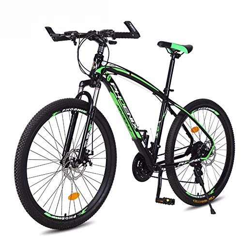 Mountain Bike : Xue 24" Bicicletta della Montagna con la Forcella della Sospensione a 24 velocit della Bici di Montagna con Freno a Disco, Leggero Telaio in Alluminio, Verde, 27.5inch