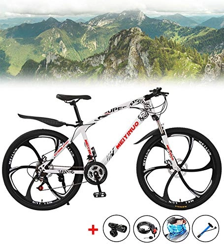 Mountain Bike : XYQCPJ Bicicletta da Montagna, Portatile 24 velocità Variabile con 6 Rotella di Taglio Mountain City Bike Doppio Freno A Disco Sicurezza Sicurezza Antiscivolo 26 Pollici