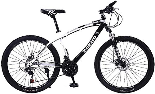 Mountain Bike : XYSQWZ Mountain Bike da 24 Pollici per Uomo E Donna in Bicicletta Nera con Freni A Disco Sistema di Deragliatore Telaio Alluminio