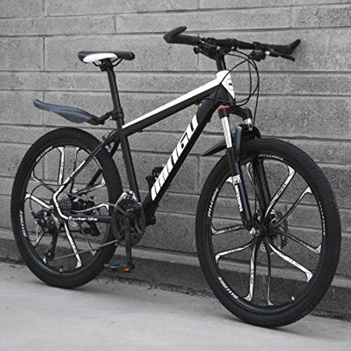 Mountain Bike : XZM Mountain Bike 21 / 24 / 27 / 30 velocità Cross Country Bicicletta da   Corsa su Strada Speed ​​Bike Bici per Adulti, Nero Bianco, 21 velocità