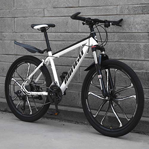 Mountain Bike : XZM Mountain Bike 21 / 24 / 27 / 30 velocità Cross Country Bicicletta da   Corsa su Strada Speed ​​Bike Bicicletta per Adulti, Bianco Nero, 30 velocità