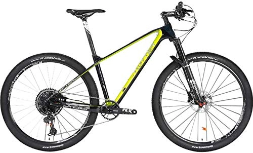 Mountain Bike : YANQ Mountain Bike in Fibra di Carbonio, Freni a Doppio Disco GX da 29 Pollici a 12 velocità, Arrampicata su Pista da Uomo per Adulti, C, 29in*19in