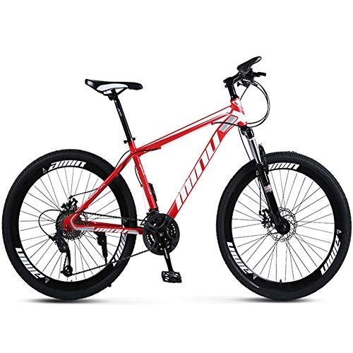 Mountain Bike : YGTMV Bicicletta per adulti da 24 / 26 pollici con freno a doppio disco, telaio in acciaio al carbonio ispessito, bicicletta hardtail con bici regolabile a velocità variabile, 24 stadi, 66 cm