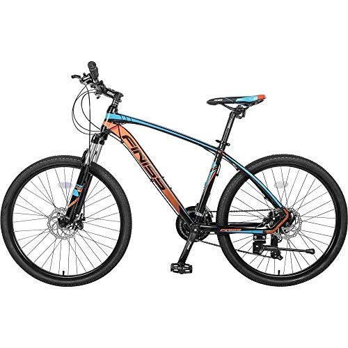 Mountain Bike : yichengshangmao 26 Mountain Bike in Alluminio 24 velocit Mountain Bike con Forcella Anteriore (Blu e Arancione)