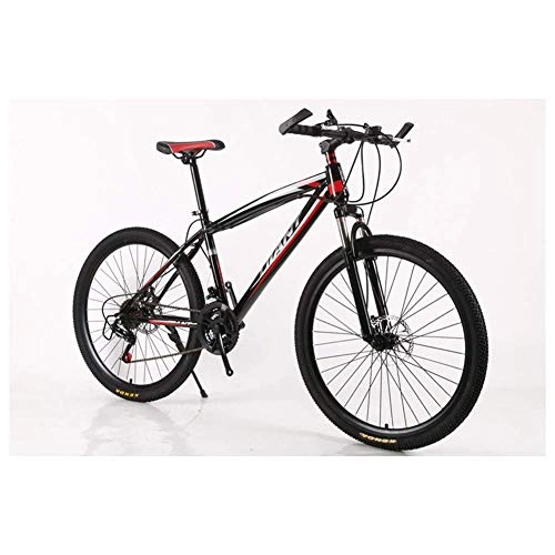 Mountain Bike : YISUNF. Outdoor Sport Mountain Bikes Biciclette 2130 Costi Shimano HighCarbon Telaio in Acciaio a Doppio Freno a Disco (Color : Red, Size : 24 Speed)